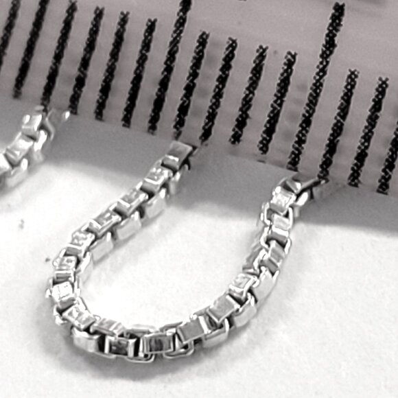 MENS 24 inch 925 Sterling Silver Italy Necklace, 925 Sterling Silver Italy Chain - Picture 7 of 16